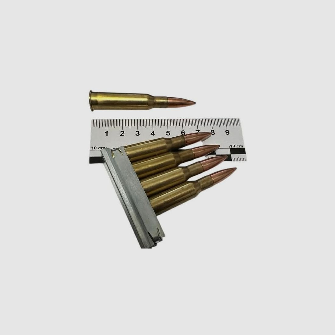 Dummy cartridges in strip – caliber 7.62x54R Mosin Nagant
