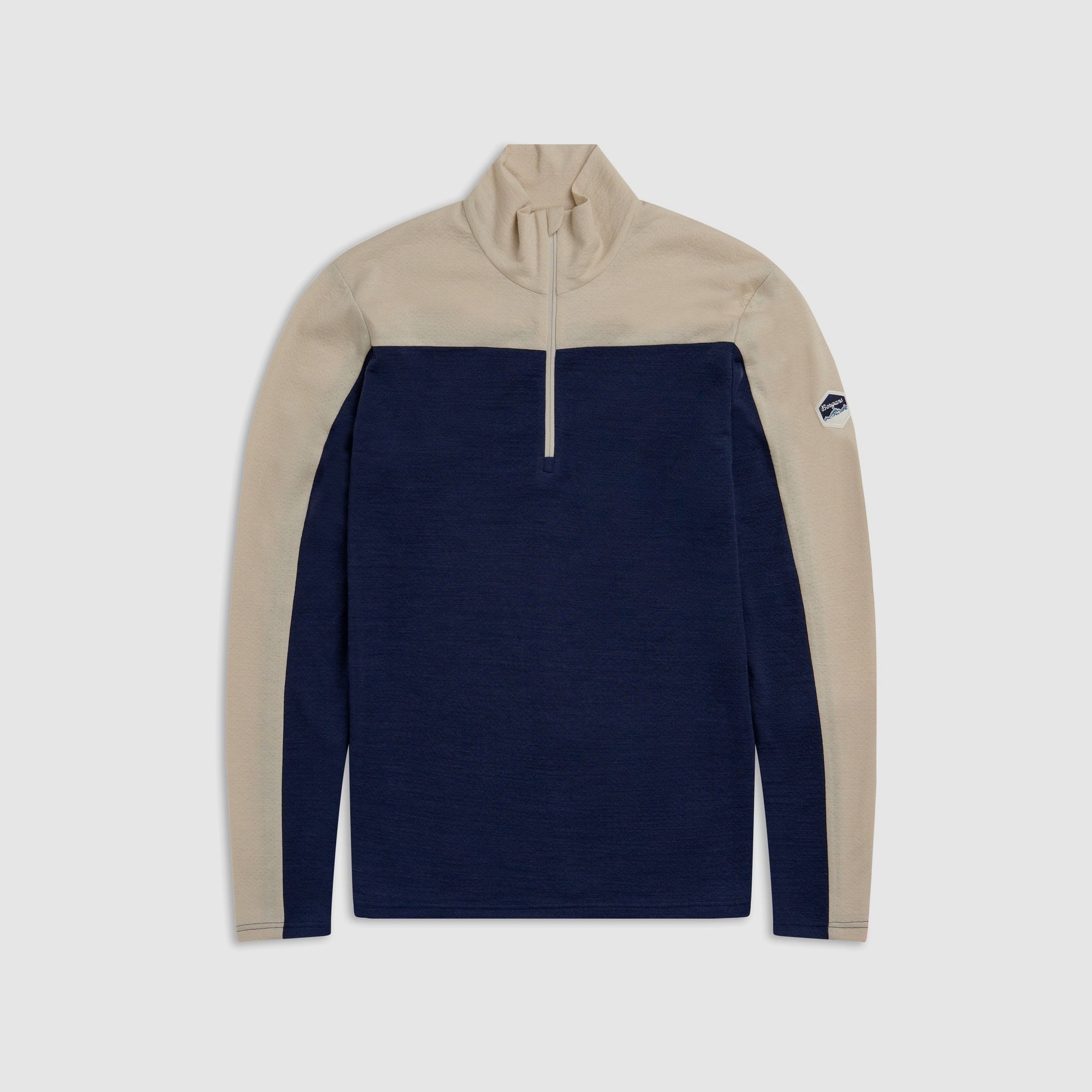 Bergans Inner:Dual Merino Half-Zip Thermoshirt Men Navy Blue/Bone White XL