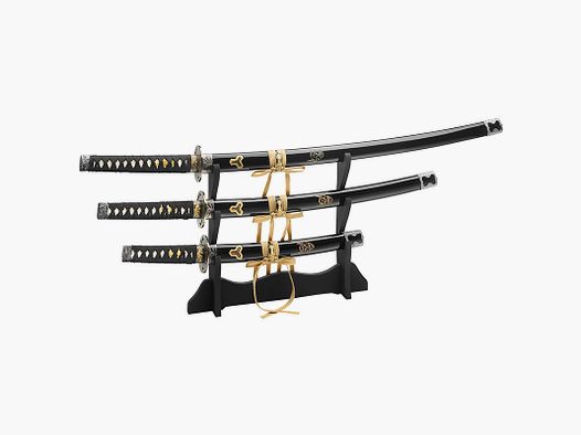 Hattori Hanzo Set - Tanto + Wakizashi + Katana + Präsentationsständer - Boker - 05ZS518