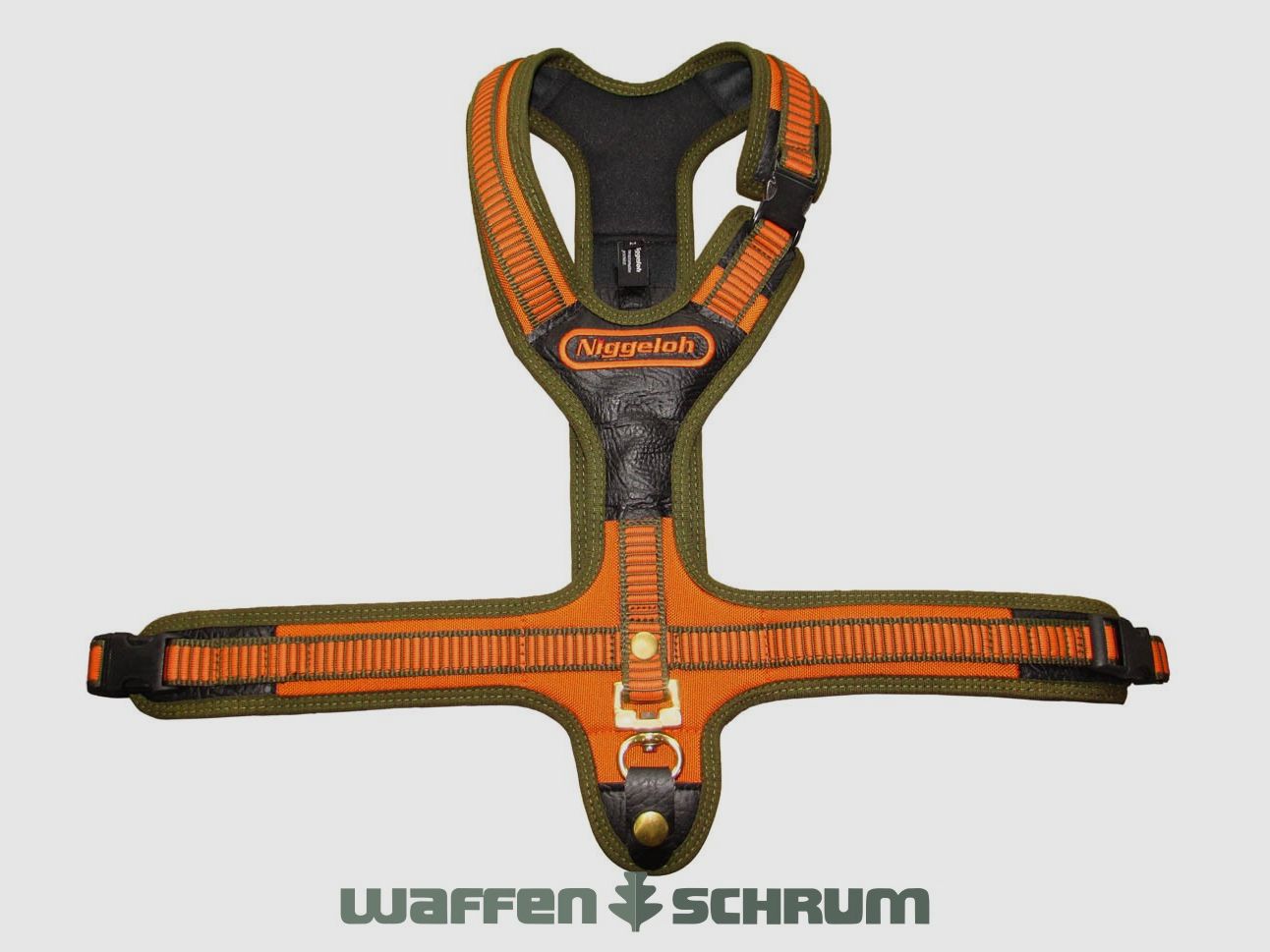 Harnais pour chien Niggeloh Follow orange/olive