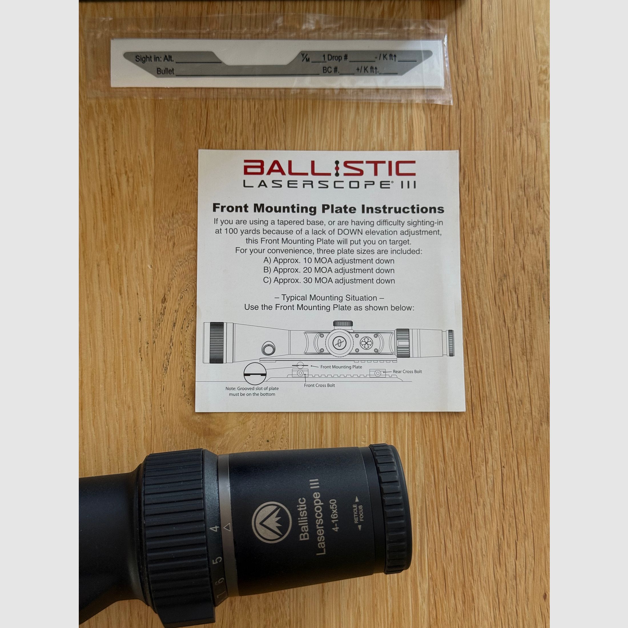 Burris Ballistic Laserscope 3 III 4-16x50 No 308 PRC Tikka 223 Creedmoor FPVO Wärmebild Nachtsicht Leica Swarovski Zeiss Kahles