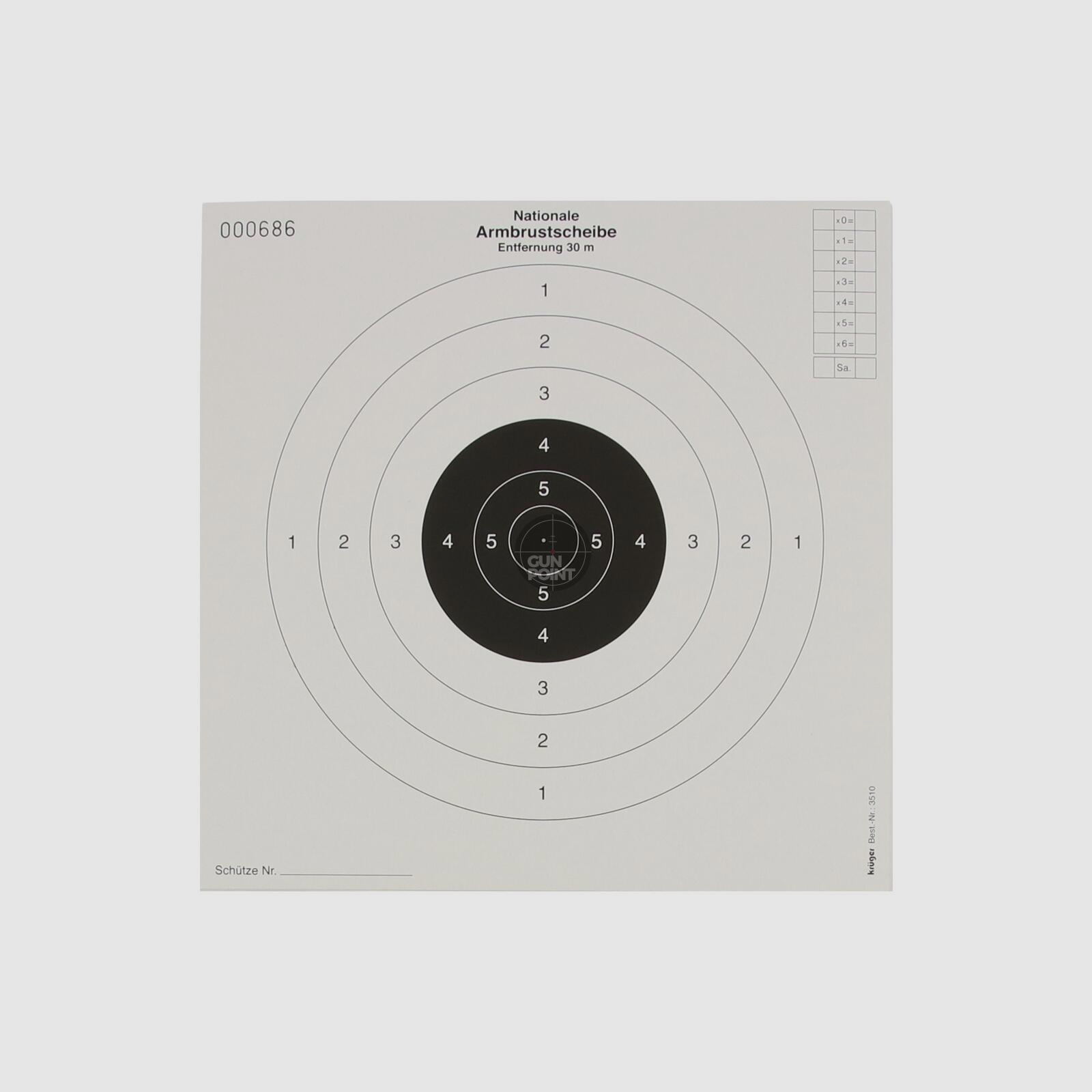 Nationale Armbrust Scheibenauflagen - 30 m