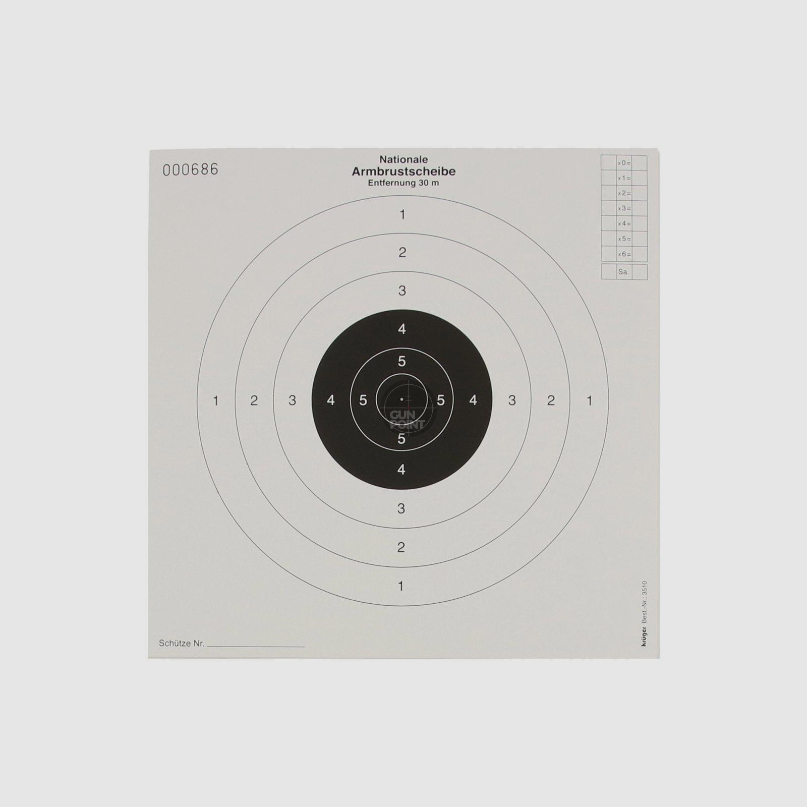 Nationale Armbrust Scheibenauflagen - 30 m