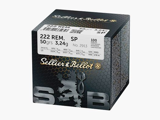 Sellier & Bellot .222 Rem Volle Mantel, kaliber