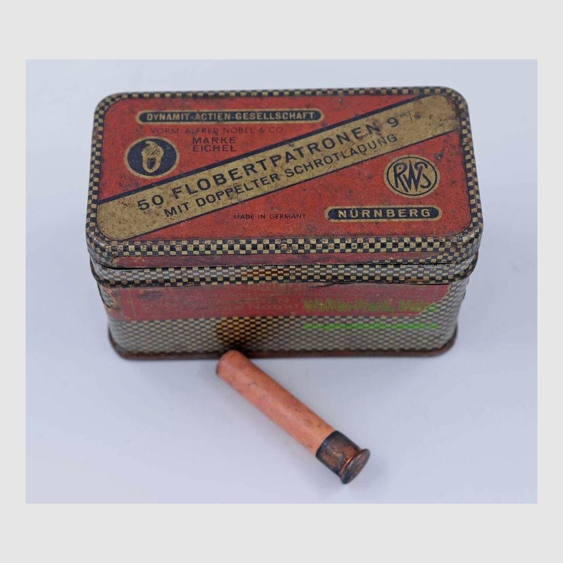 RWS (Dynamit AG) Nuremberg Flobert in original tin can 9mm Flobert double shot