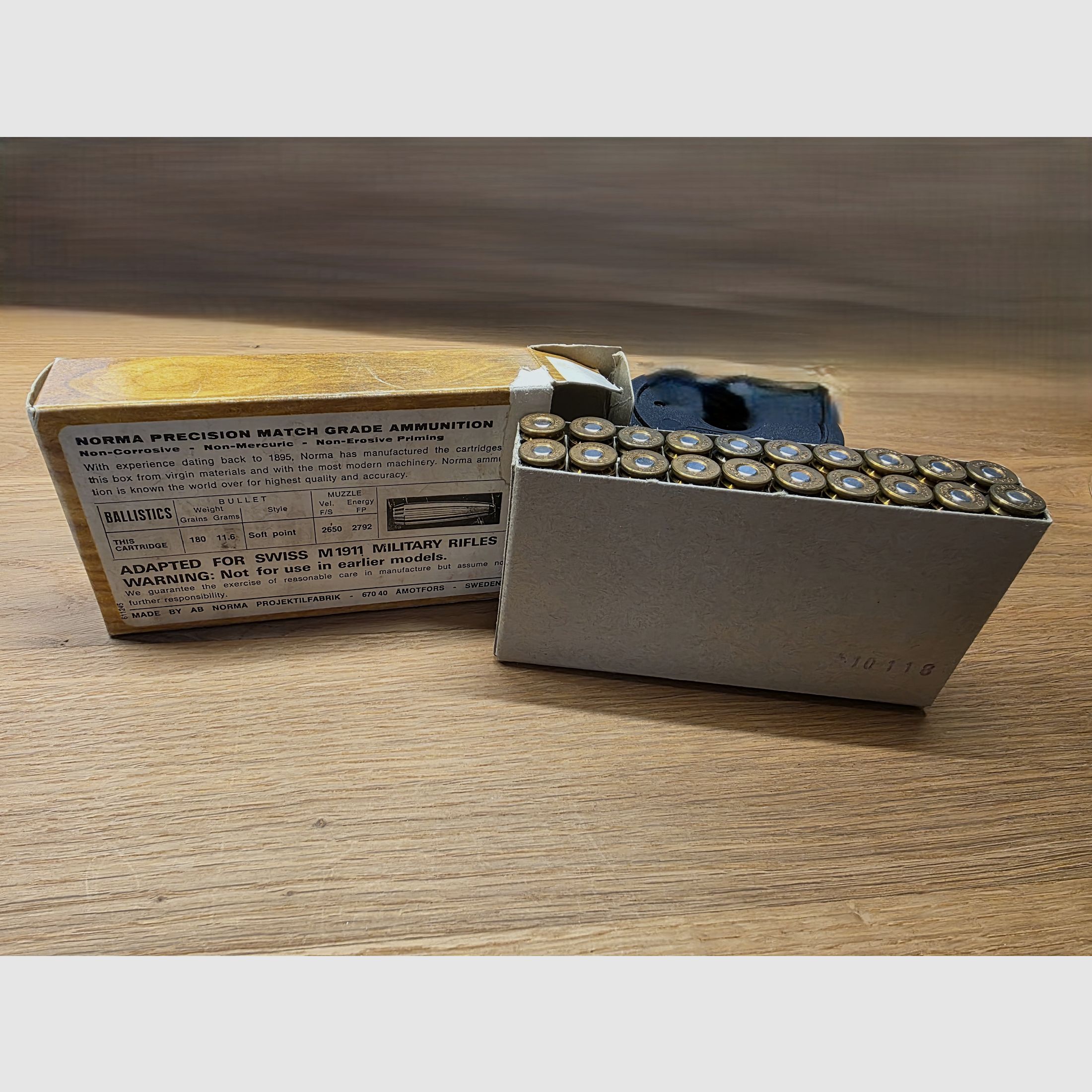 Büchsenmunition Norma 7.5x55 (Schmidt-Rubin) für z.B. M1911 (K31 u.a.)