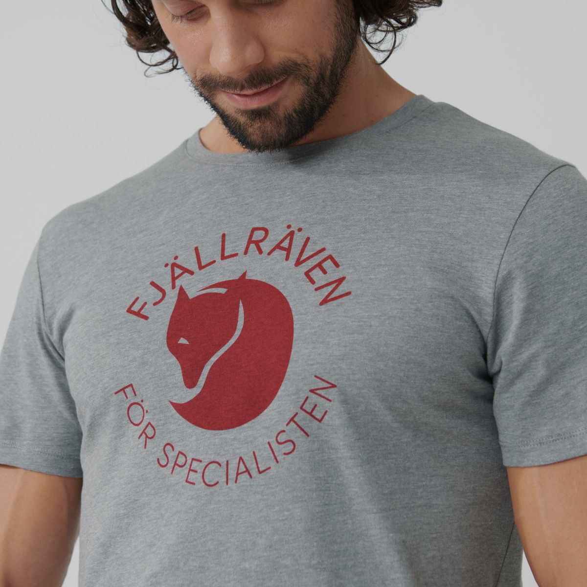 T-shirt FJÄLLRÄVEN Fox M Gris Mélangé