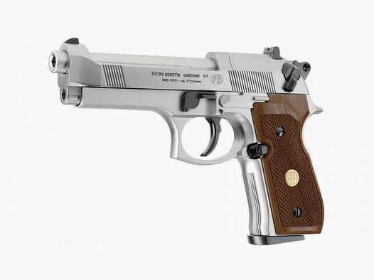 Beretta 92 FS níquel mate culata de madera - Pistola de aire