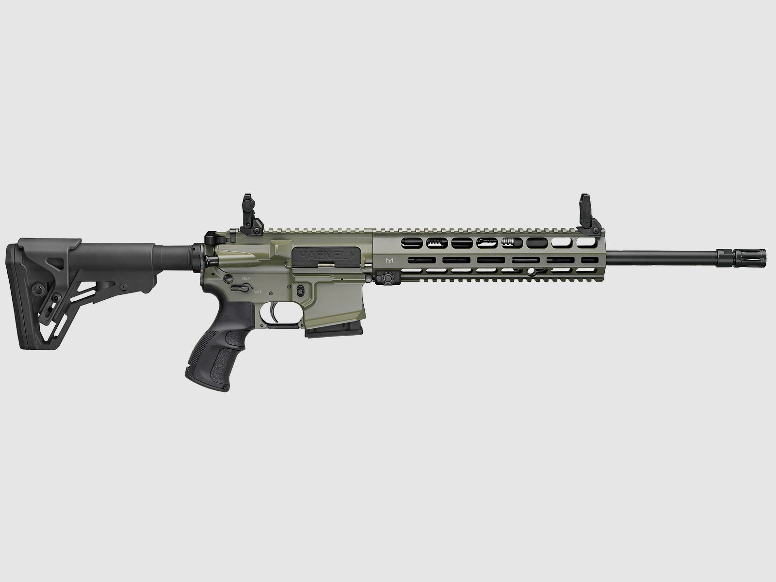 Haenel CR 223 M-LOK Handguard Barrel Length 423 mm | Match Trigger | Long Handguard | Olive | Sport Approved, Cal. .223 Rem.
