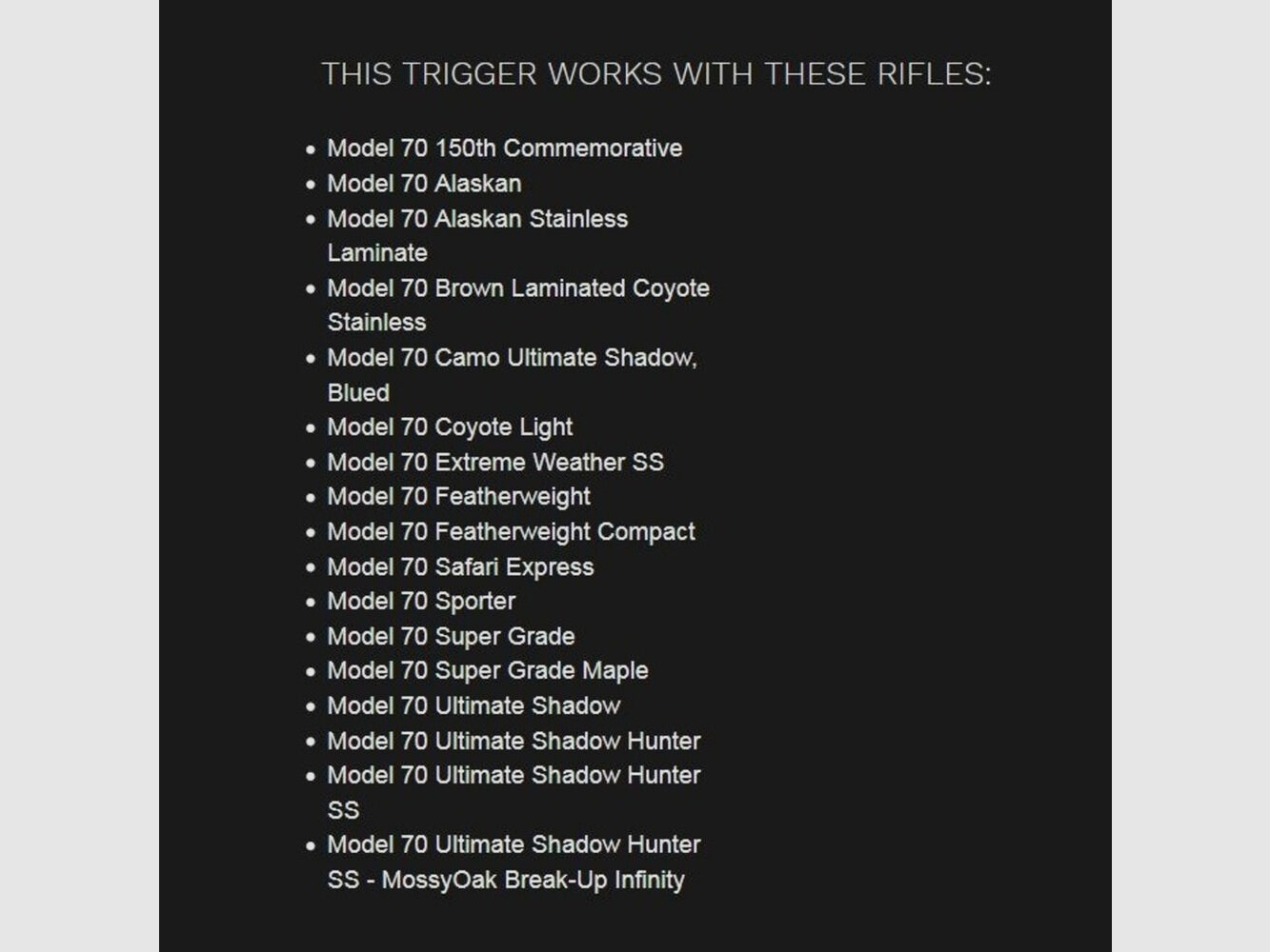 Timney Abzug gerade 3lbs Win-70MOA