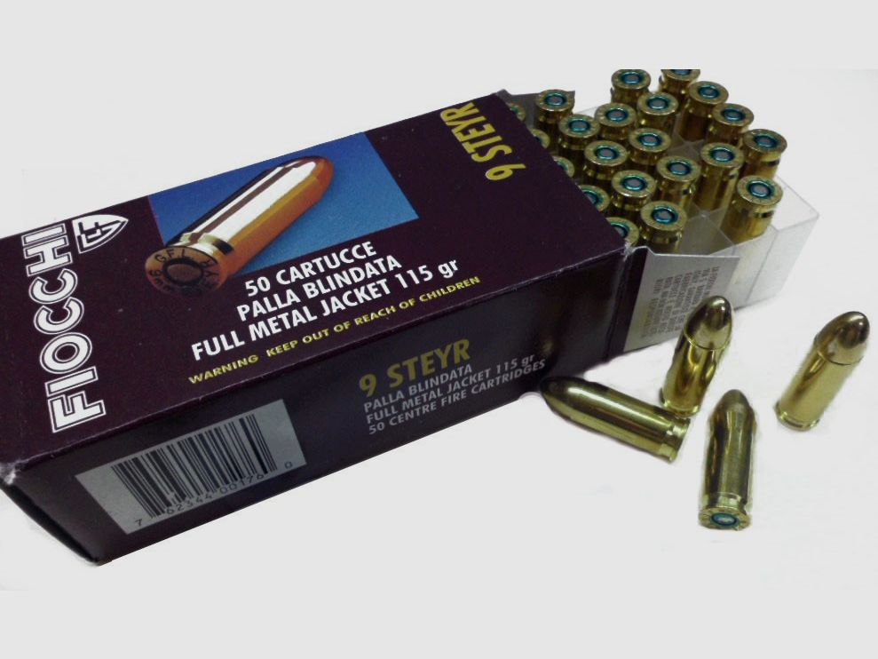 FIOCCHI Munition – 9mm. STEYR – 115 grains – blindiert