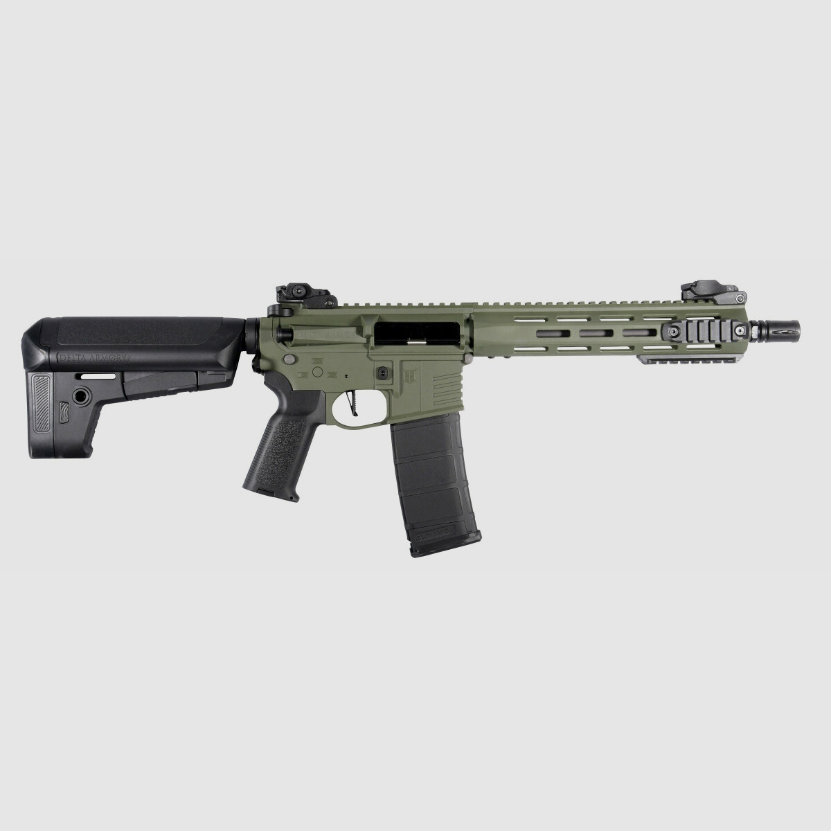 M4 AR15 M-LOK 10 Zoll CHARLIE Oliv S-AEG Airsoft Gewehr Frei ab 18 Jahren | Delta Armory