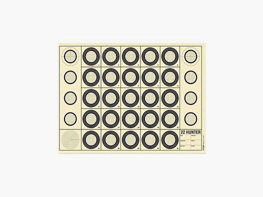 Bersaglio Benchrest 22 Hunter 42 x 29,7 cm