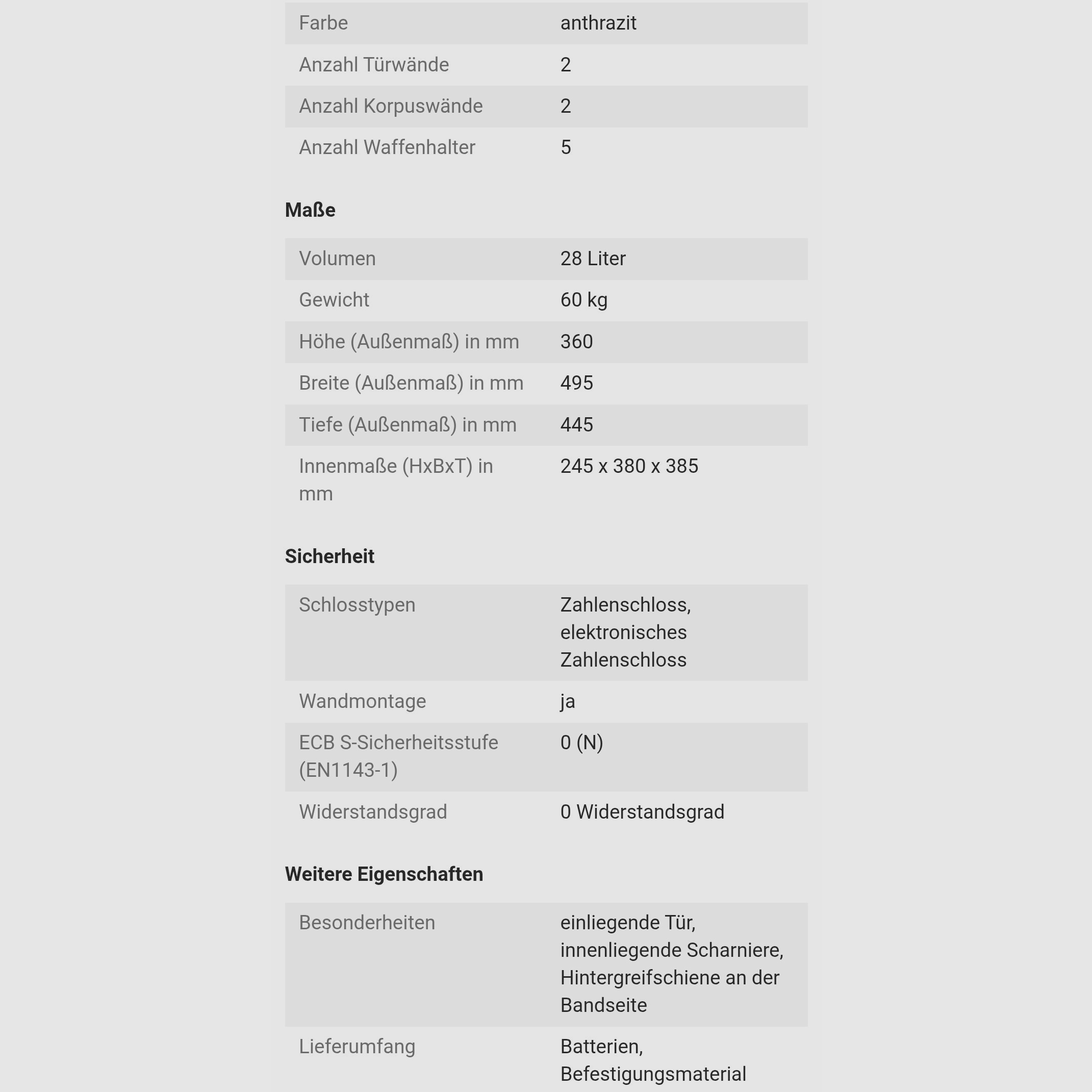 Coffre-fort à armes Magno M520E Burg & Wächter