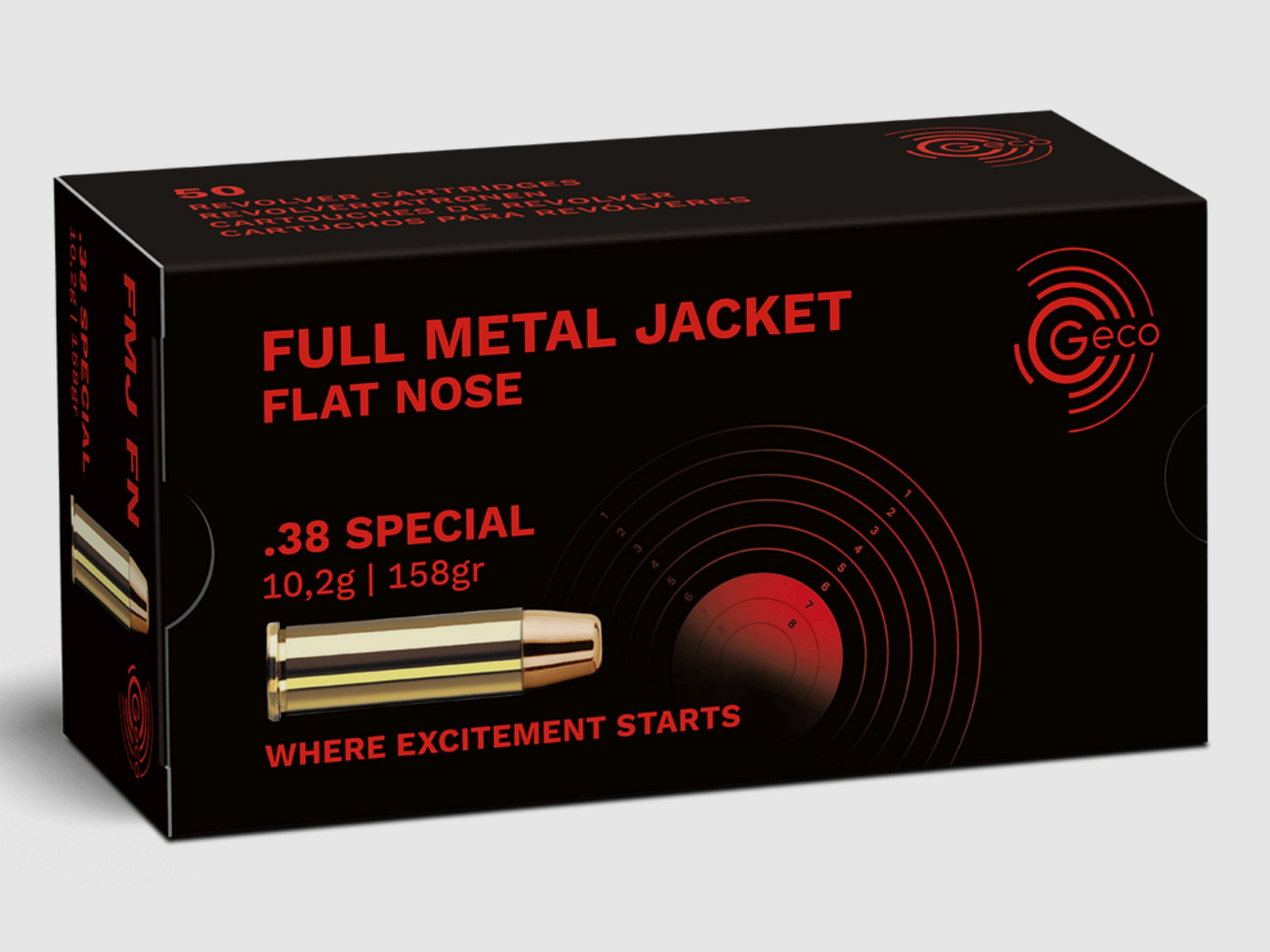 Geco 2317716 .38 Special FMJ FN 10.2 g 158gr revolver ammunition