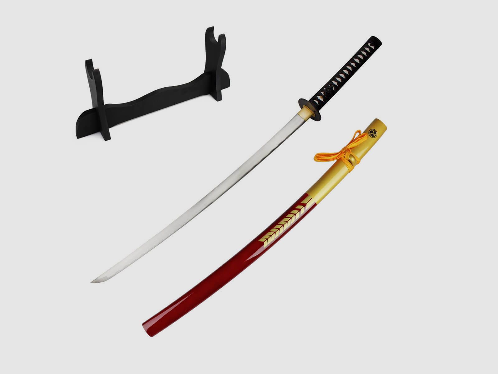 47 Ronin Katana Samuraischwert mit scharfer Klinge aus 1045 Carbonstahl inklusive Schwertstnder