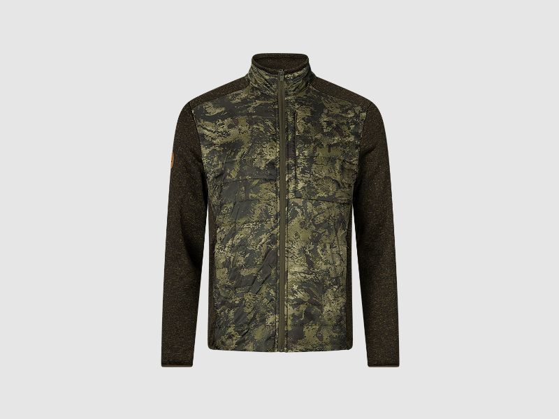 Theo Hybrid Camo Fleece Väst Pine Green/InVis Green 2XL