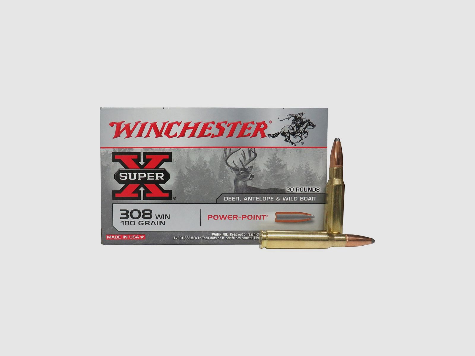Winchester patronen kal. 308 Winchester Power Point 180 gr, afbeelding 1 van 5