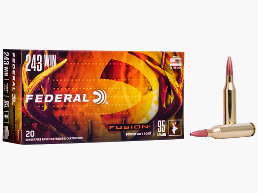 Federal .243 Win. 6,2g Fusion Soft Point – 20er