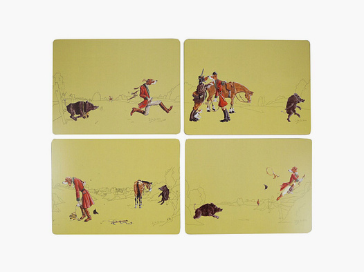 Lovergreen Kunst des Tisches Motiv umgedrehte Welt Tischset x 4