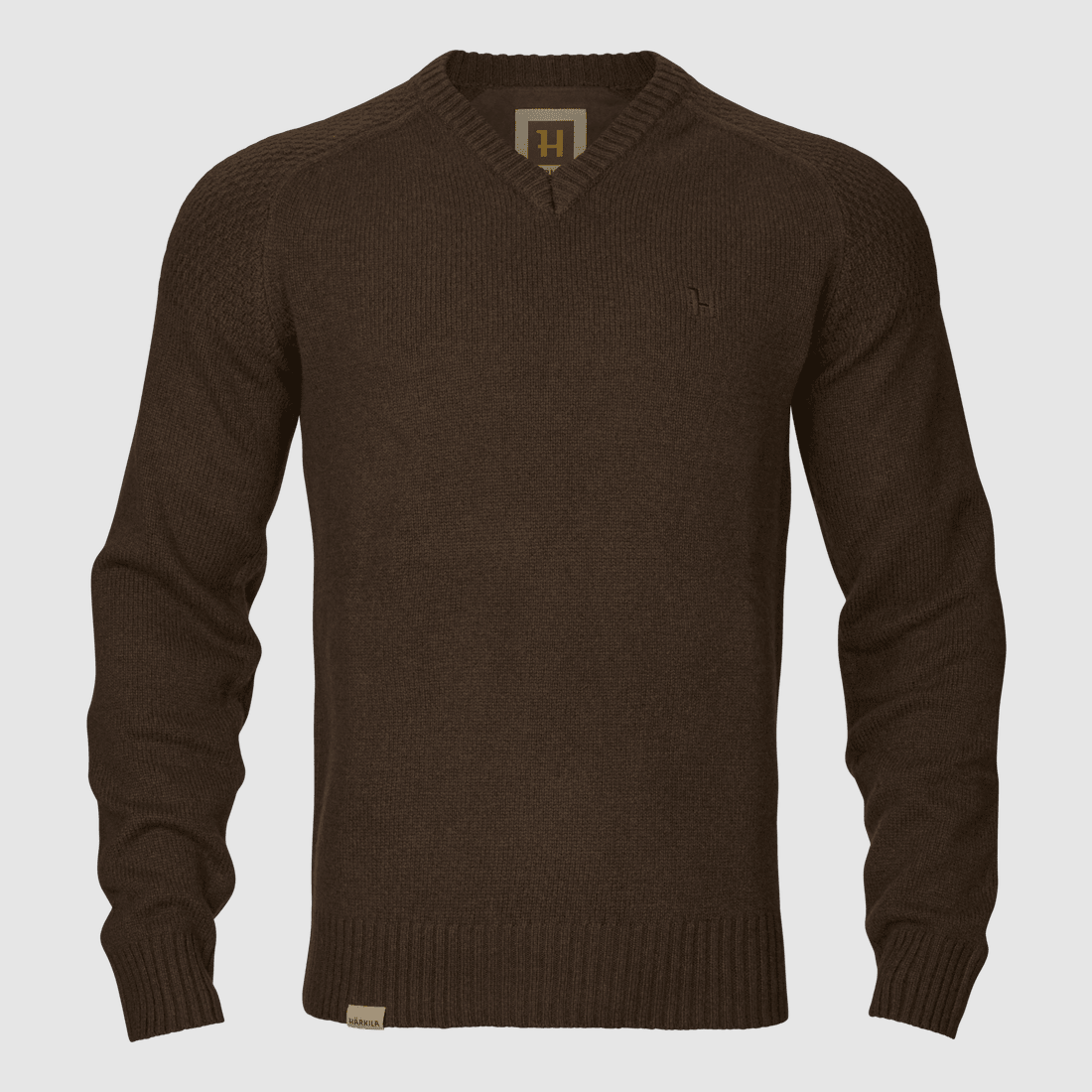 Härkila Vincent Merino Suéter de Cuello en V para Hombre Demitasse marrón M