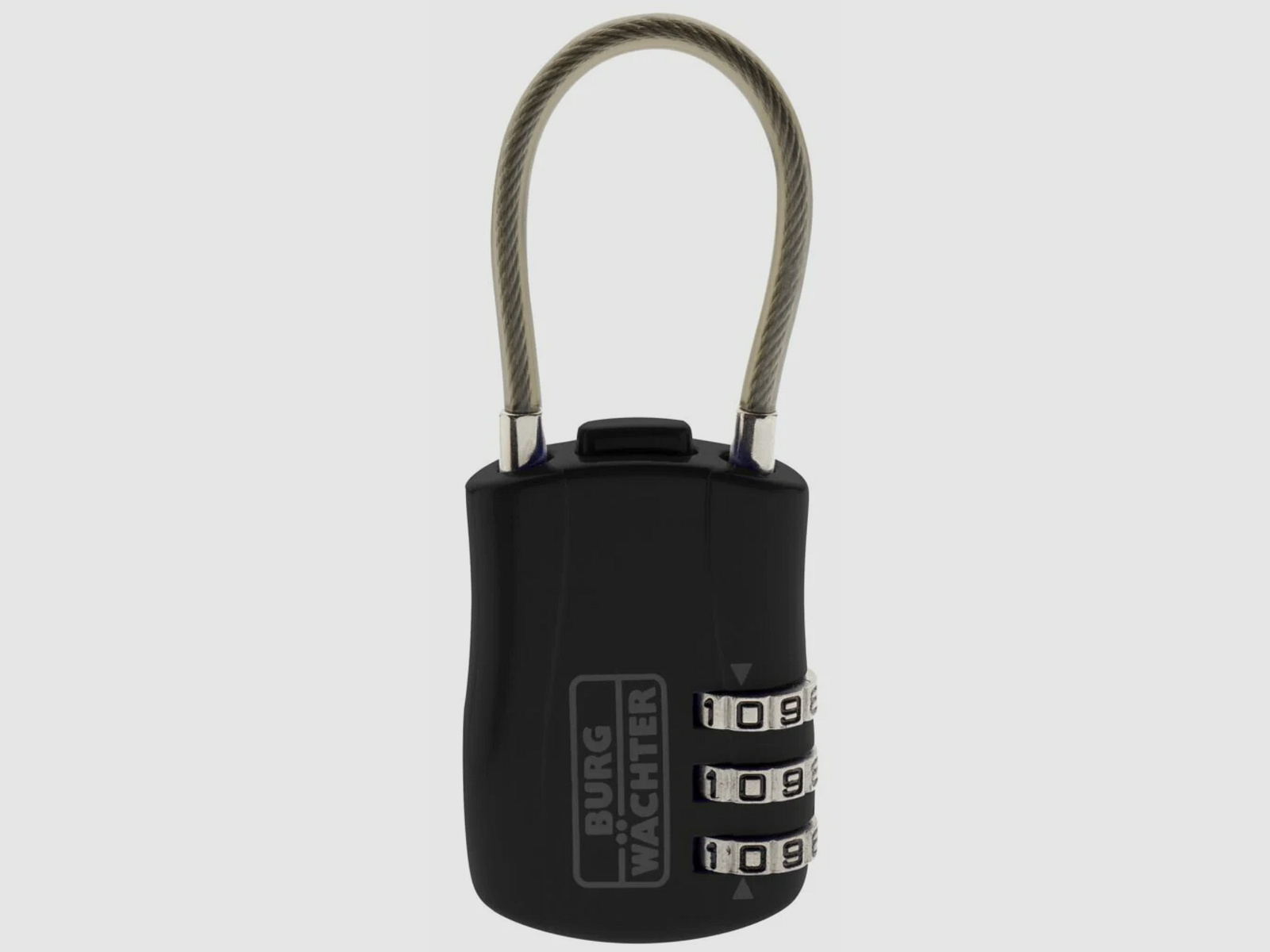 Candado de combinación ajustable Burg Wächter Combi Lock 73 con cable de acero negro