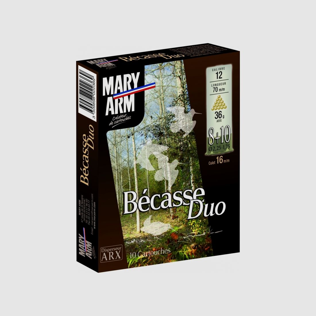 Patronen Mary Arm Bécasse Duo 36 g, Pb 8+10 kal. 12