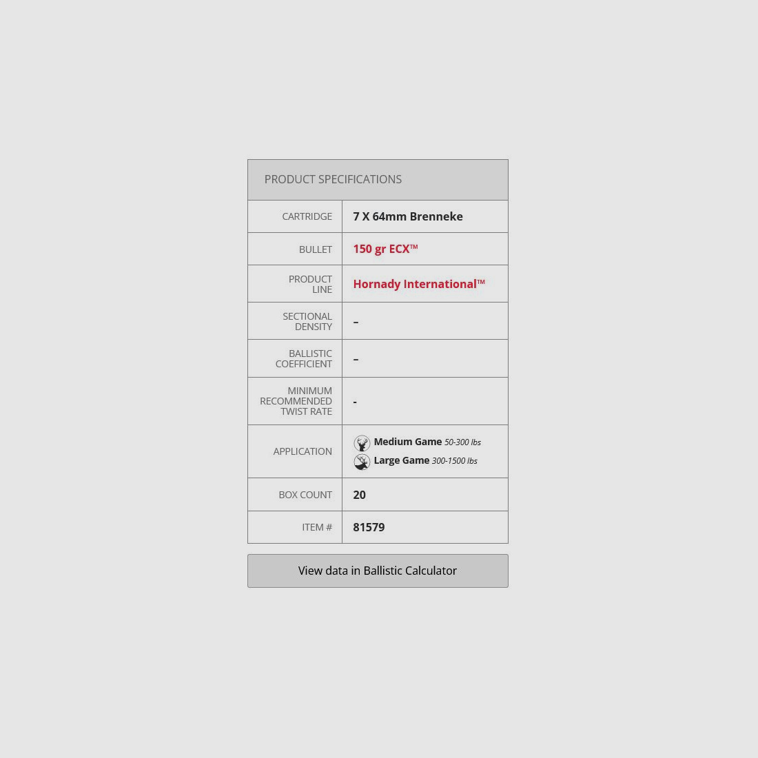 Hornady 7x64 150GR EXC