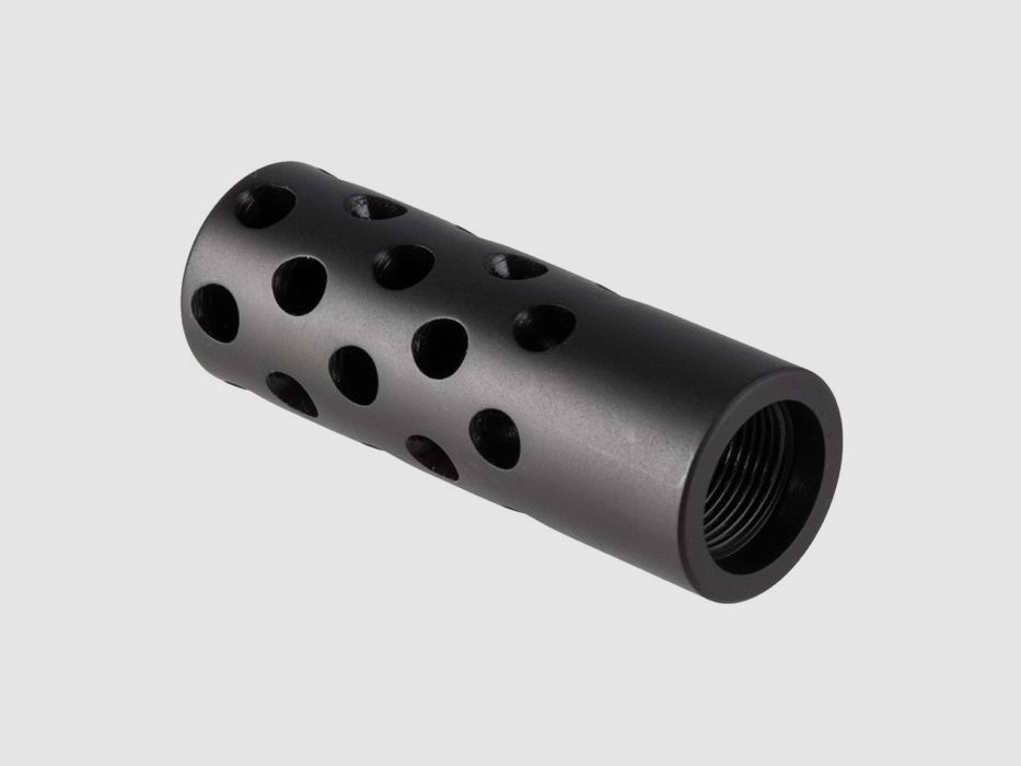 GENTRY CUSTOM QUIET MUZZLE BRAKE 30 CALIBER 5/8-24 STEEL POLISHED BLUED, imagen 2 de 3