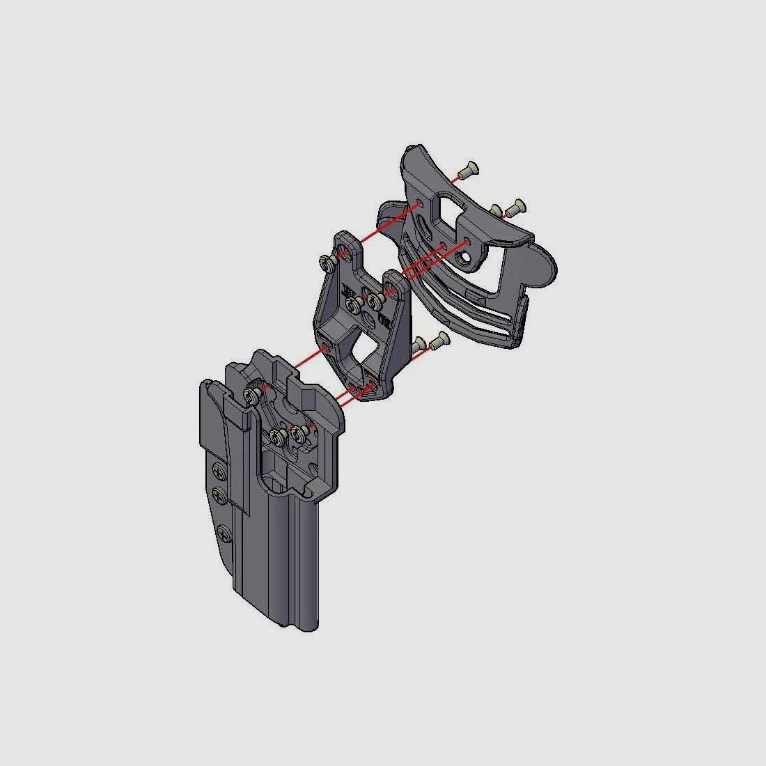 Comp-Tac Kydex Holster INTERNATIONAL Glock 19/23/32 (Gen. 1, 2, 3 , 4)-Rechtshänder-Schwarz