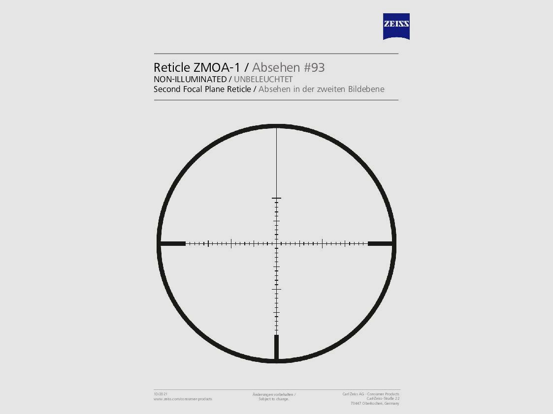 Carl Zeiss AG ZEISS CONQUEST V6 5-30x50 BT+EW ASV Réticule 93
