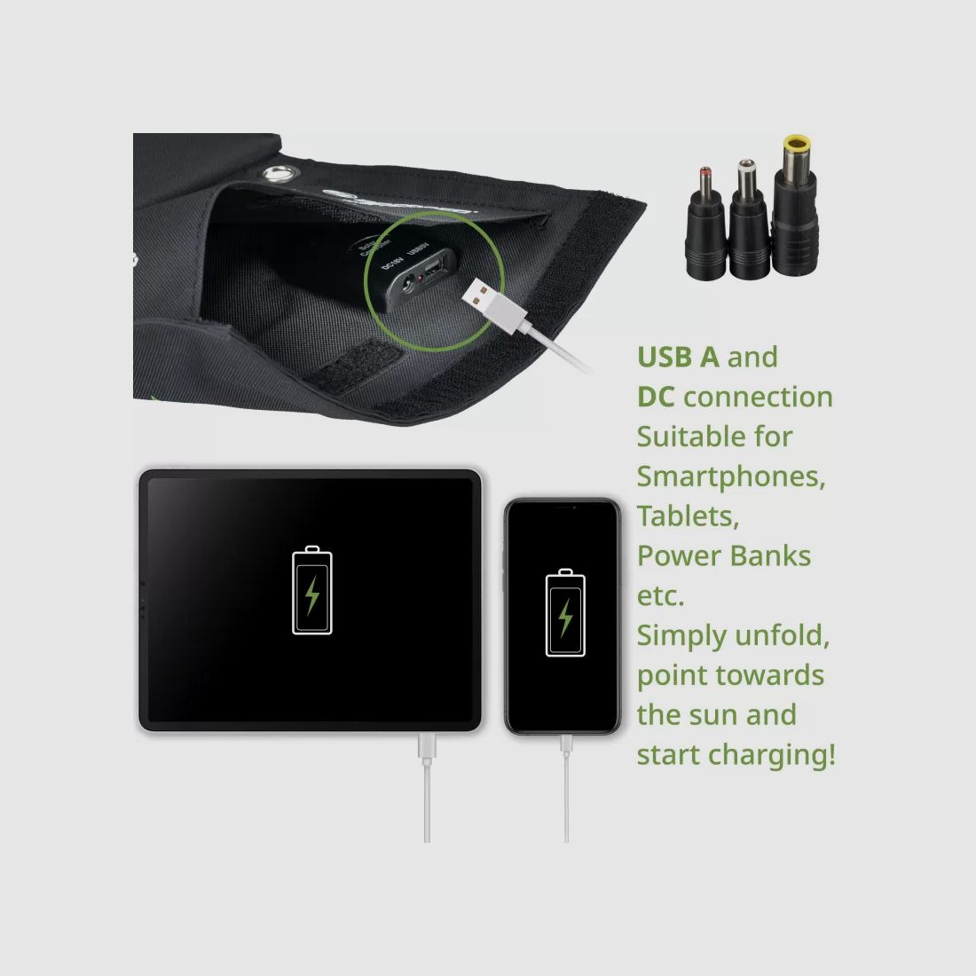 Mobiles Solarladegerät BRESSER mit 21 Watt und USB- und DC-Ausgang, Bild 6 von 13