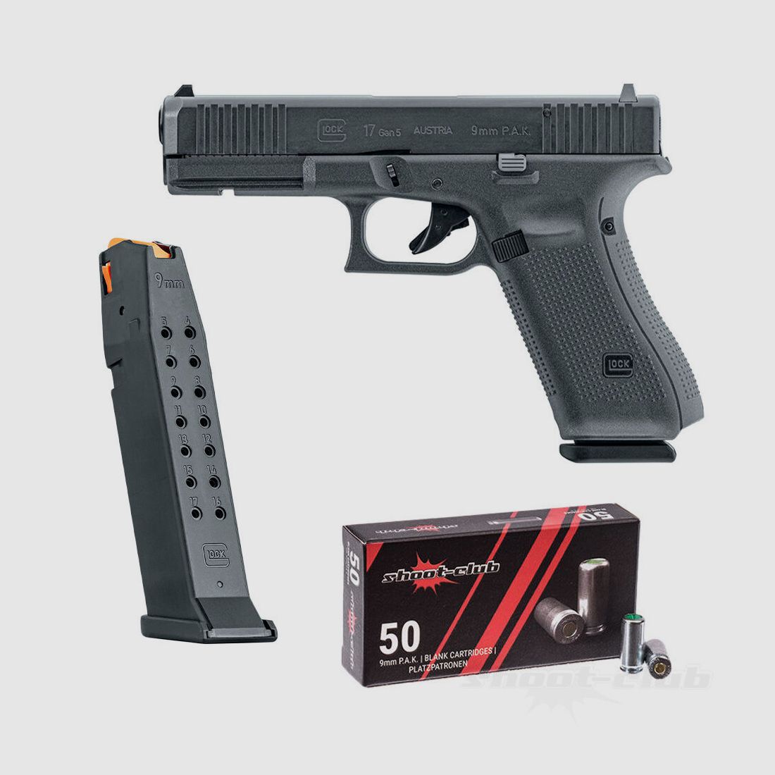 GLOCK Glock17 Gen5 Schreckschussp. +Magazin+ 50 SC Platzpatronen