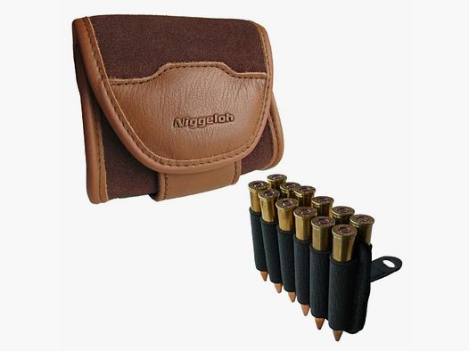 Case for cartridges with inserts Niggeloh All-In-One-Case Leather 12 cartridges