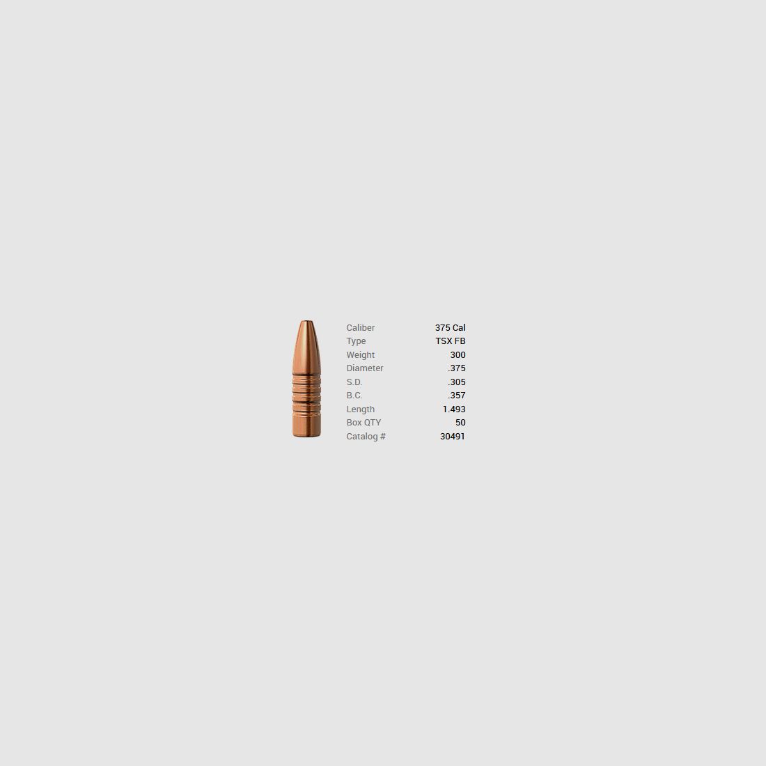 Barnes bullet .375/.375 300GR TSX HP FB 50 pieces