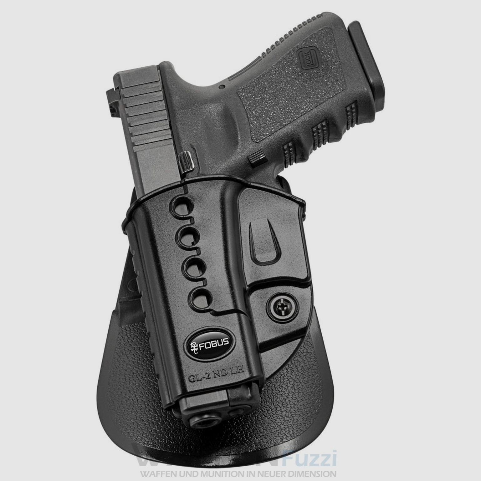 Fobus Paddle Holster IZQUIERDO para pistolas Glock compactas ángulo ajustable