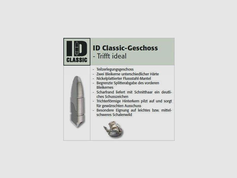 RWS Balles de Fusil 8mmS/323-198-ID Classic TM 50 pcs 12,8 g