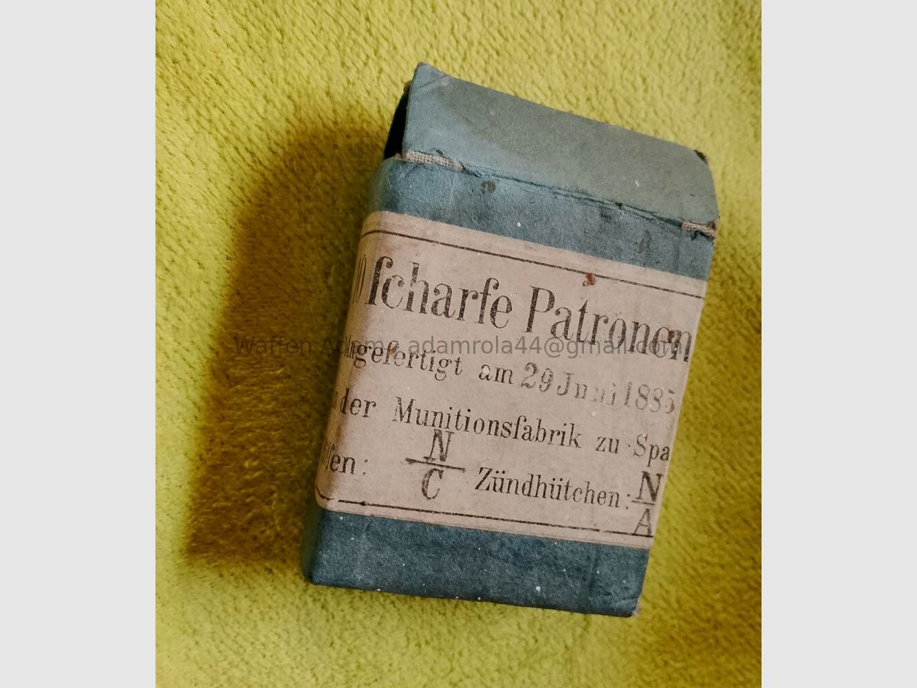 Munitionsfabrik Spandau 10 scharfe Patronen M/71