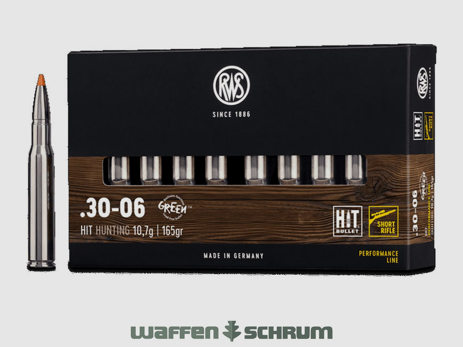 RWS HIT 10,7g - 165gr .30-06Spring Short Rifle