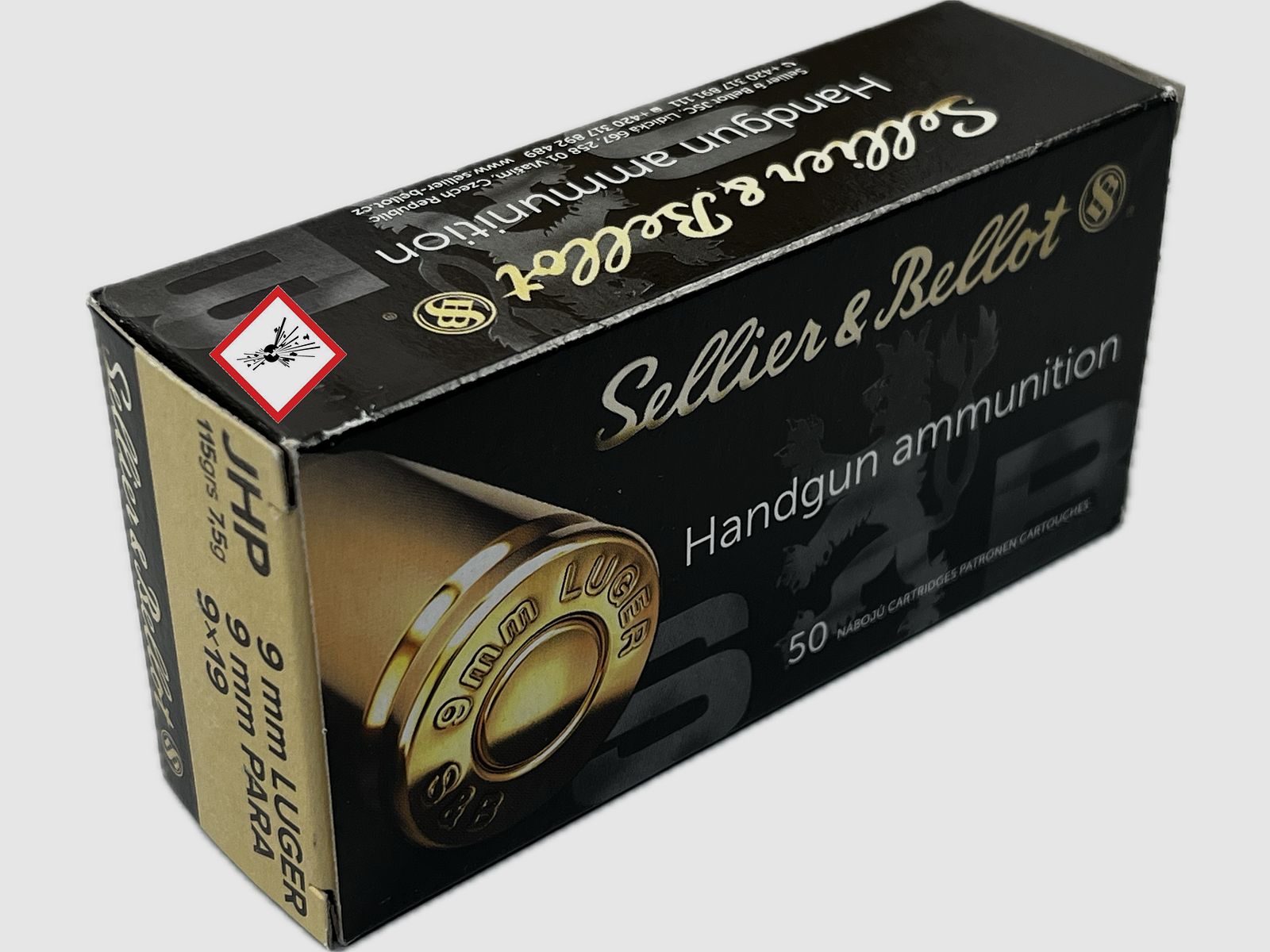 Sellier & Bellot cartuccia per pistola cal. 9mm Luger JHP 115gr.