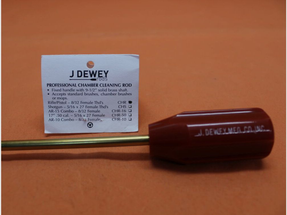 Dewey Dewey Putzstock (CHR) L=24cm (Gewinde 8-32) Messing (für Patronenlager)