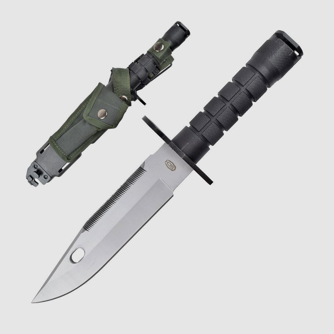 Überlebensmesser mit Tasche und Gürtelbefestigung