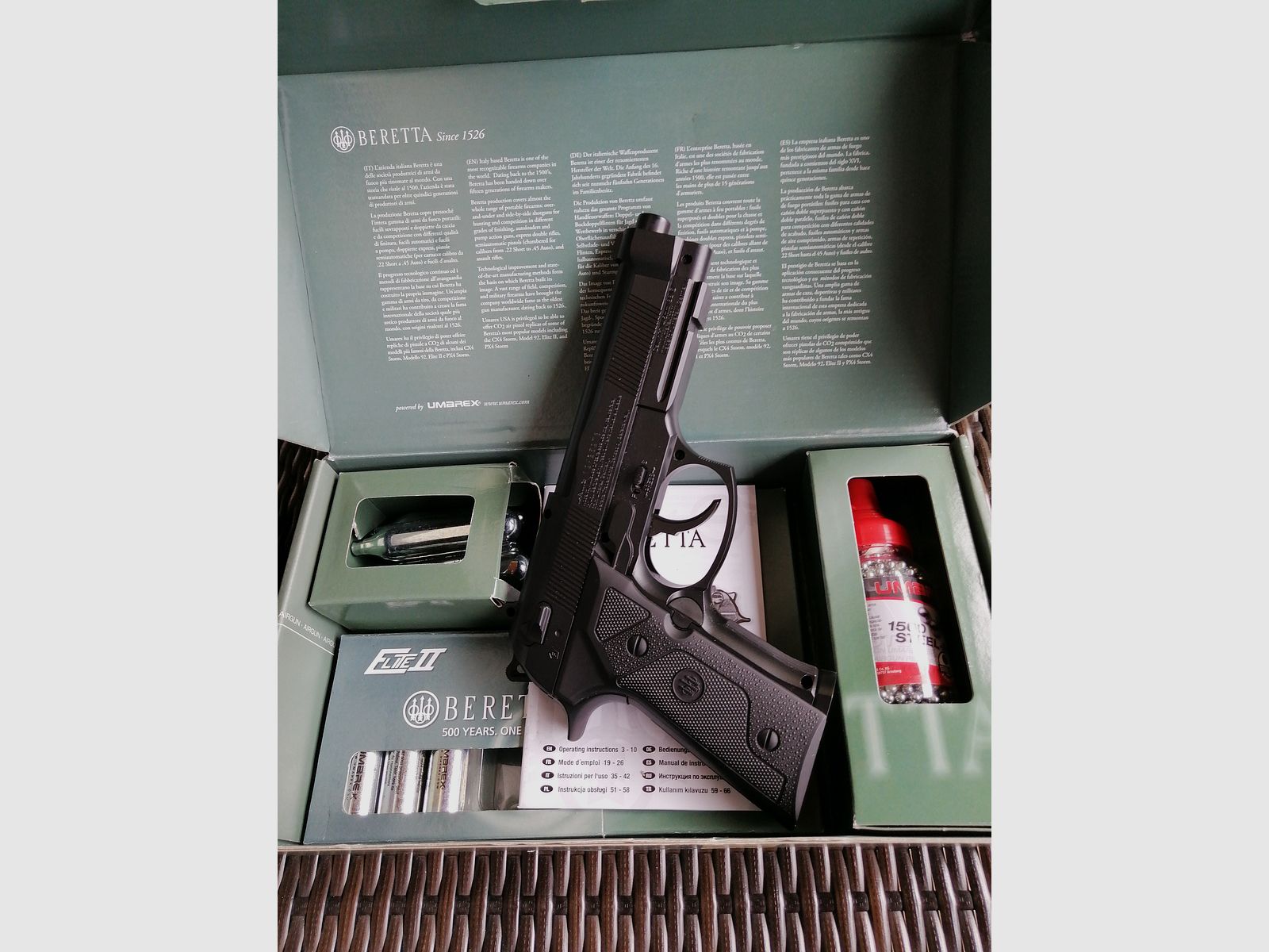 Beretta Elite 2 Luftpistole co2 automatik Stahlrund Kugel 