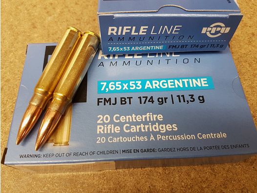 7,65x53 Argentino/174grs FMJBT A-129 PPU 20 Stk.