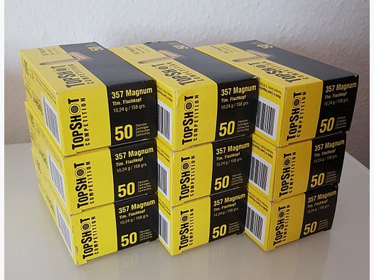 Cartridges, .357Mag, TopShot, 450 pieces, including shipping within Germany