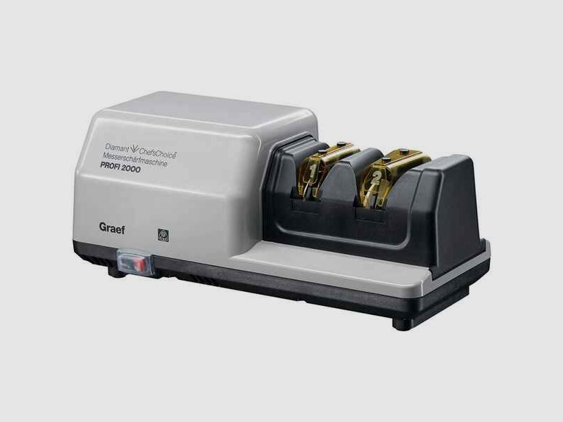 Diamant-Messerschärfmaschine CC 120 Plus von Graef mit Zwei-Stufen-Schärfeprozess