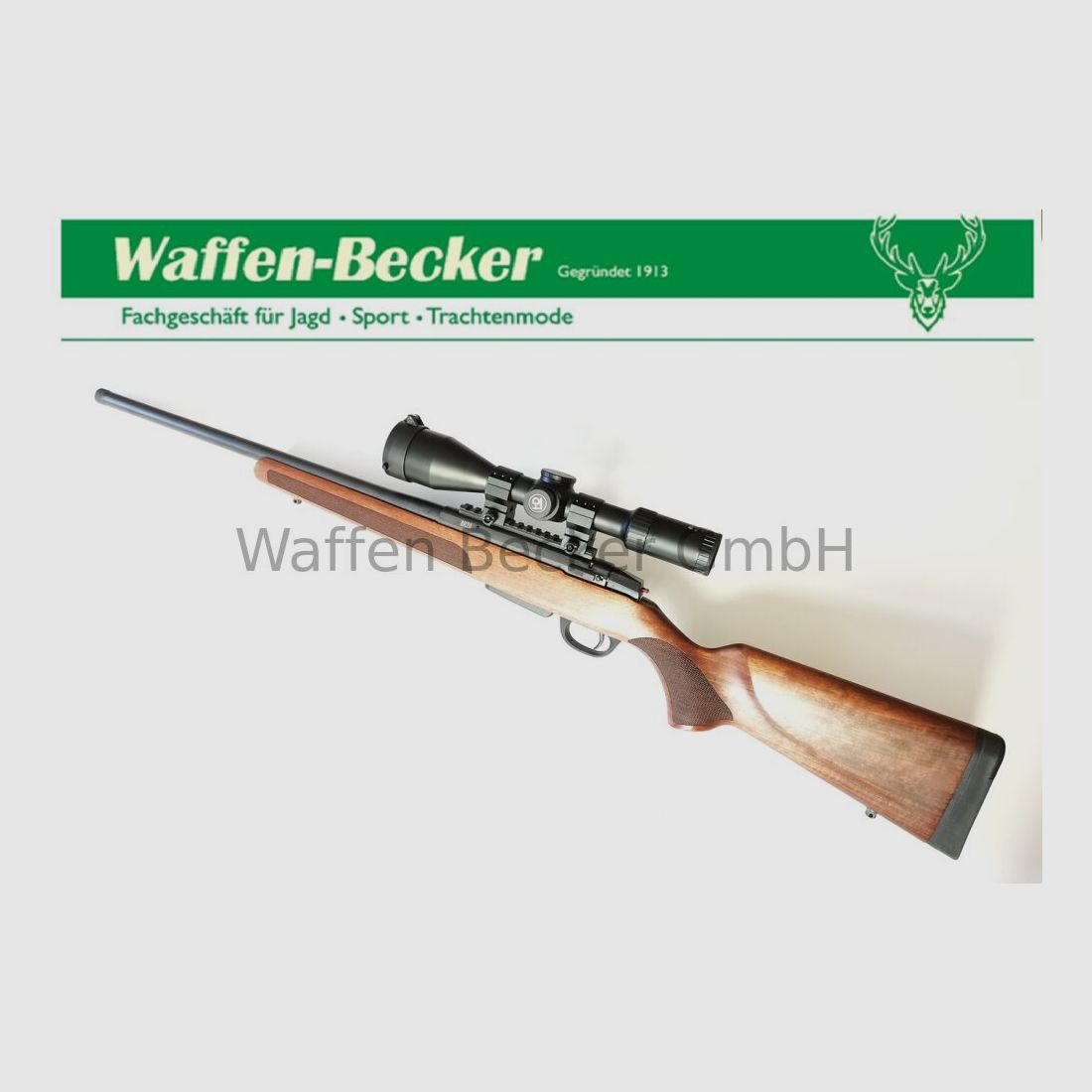 Brenner / Waffen Schumacher Brenner BR20 Kal. .308Win. LL:51cm M15x1 loopdraad, houten kolf + Bauer HD 2-16x50 richtkijker