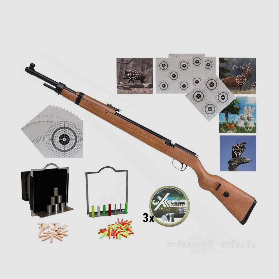 Diana Mauser K98 PCP Pressluftgewehr 4,5mm - Super-Target Set