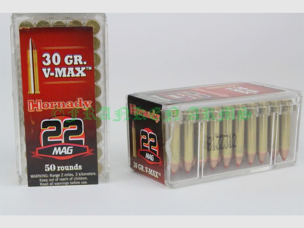 Hornady .22 WMR V-Max 30gr. 1,9g 50 Stück Staffelpreis
