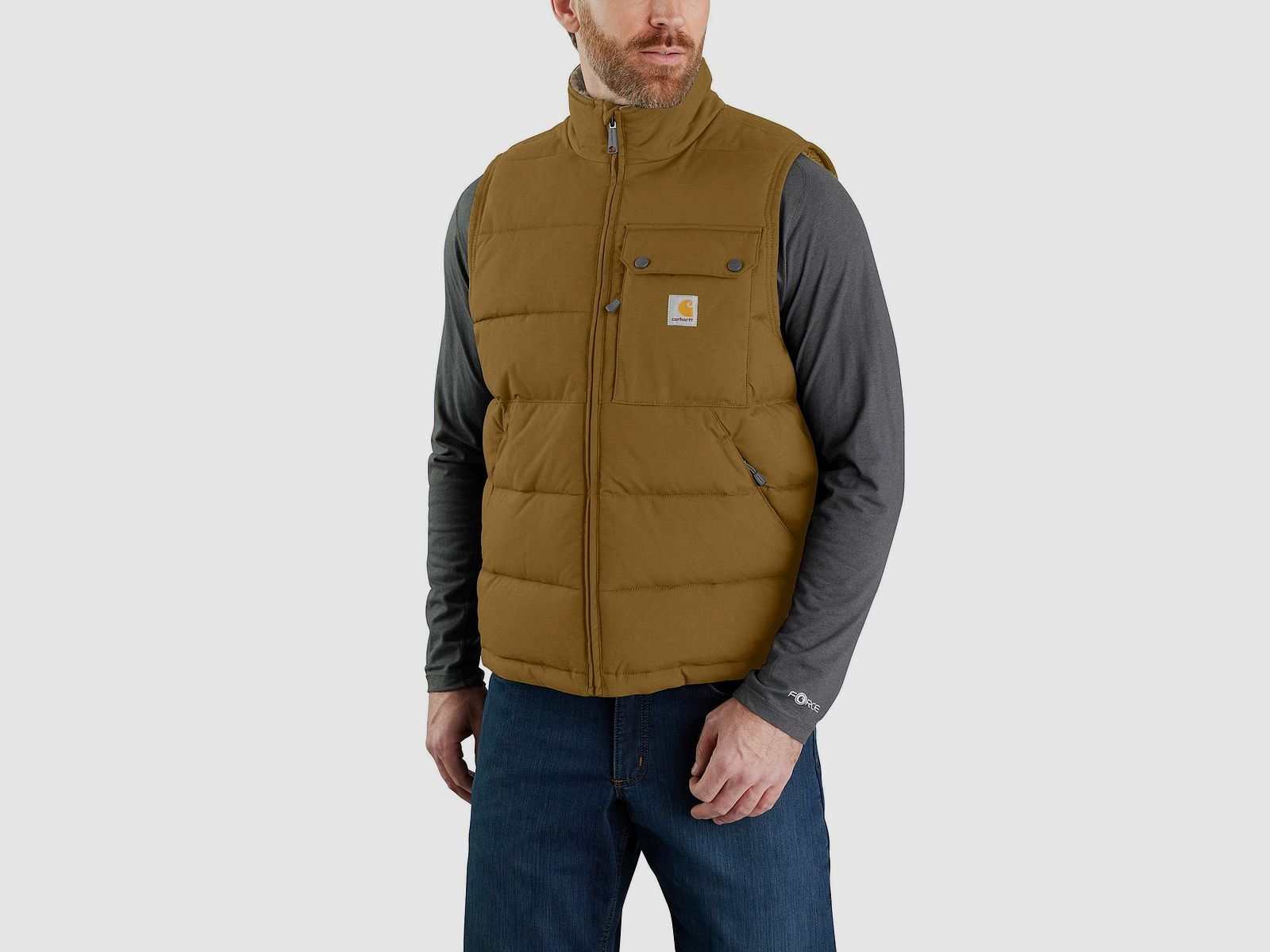Carhartt Midweight Lined Vest Men's Oak Brown XXL